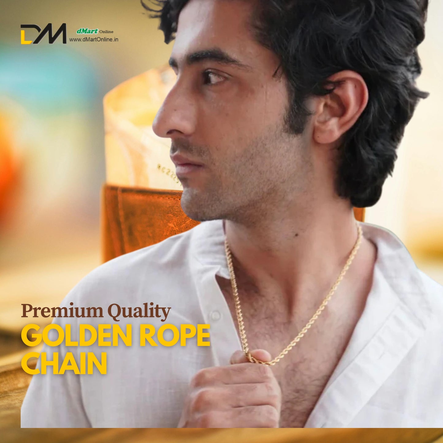 Dmart Online Men's Golden Rope Chain