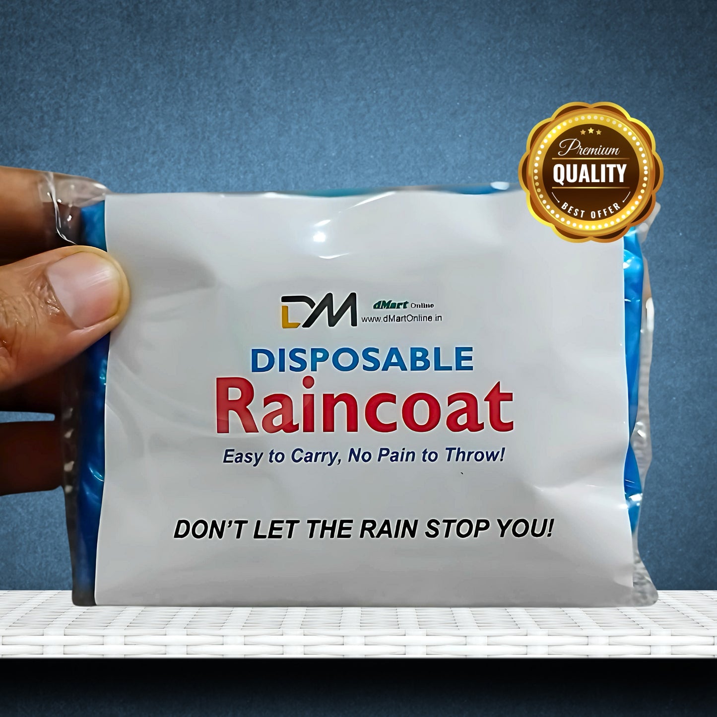 DMart Online (Set of 2pc) Disposable & Foldable Pocket RAIN Coat Poncho | PREMIUM Quality