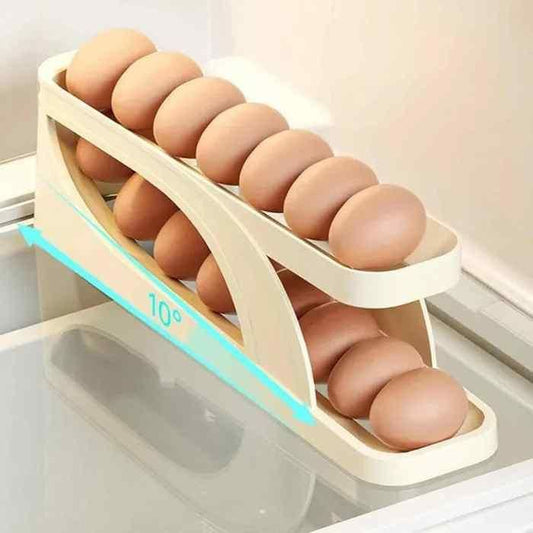 Automatically Rolling Egg Holder Container Display Rack.