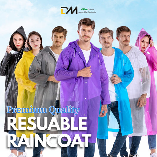DMart Online Reusable RAIN Coat | PREMIUM Quality | Set of 2 pc