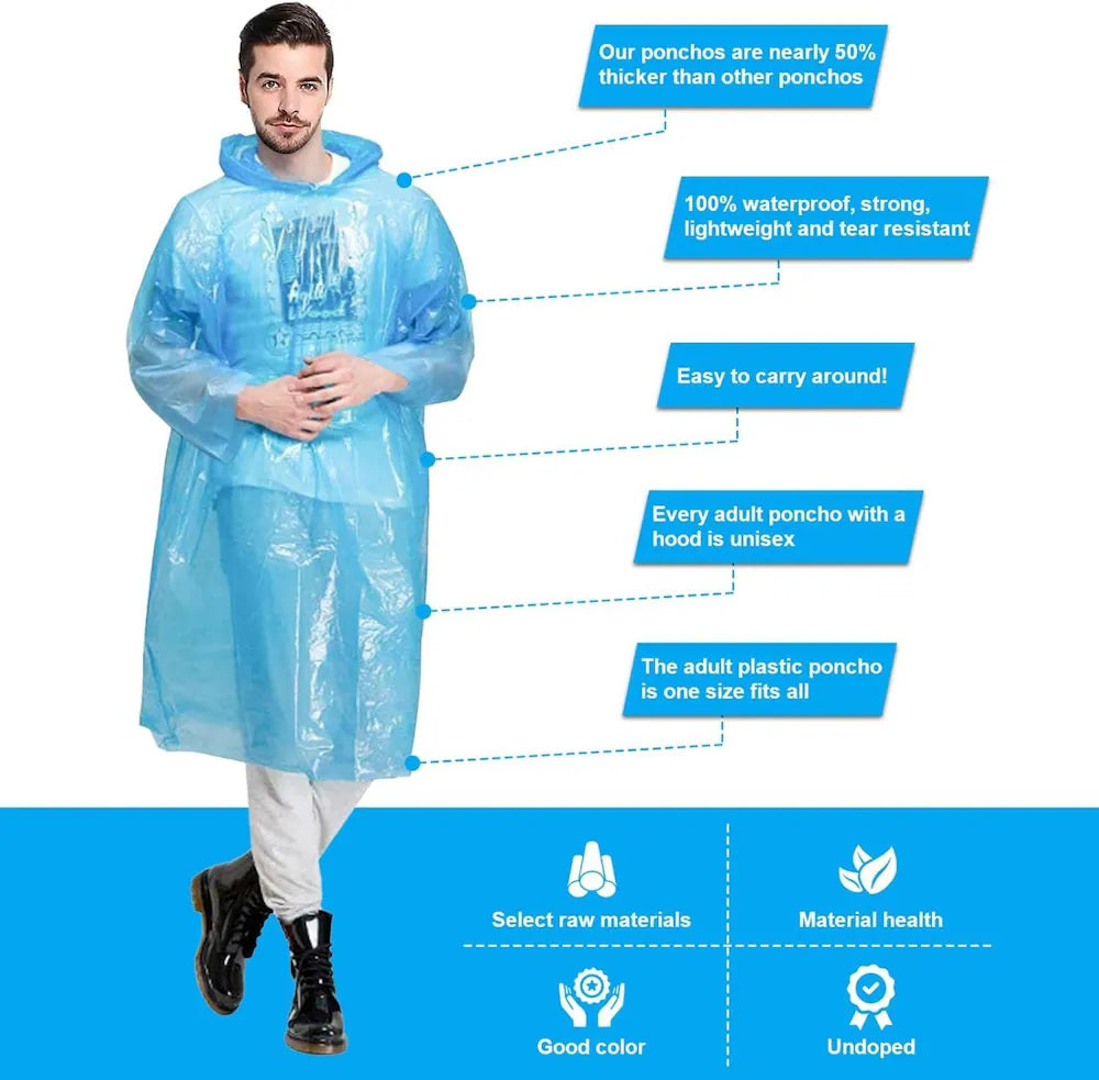 Dmart Online Disposable RAIN Coat Free Size Set of 3 pc