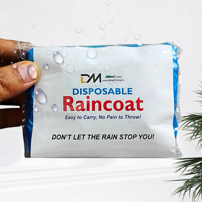 DMart Online (Set of 3pc) Disposable & Foldable Pocket RAIN Coat Poncho | PREMIUM Quality